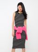 Crew Neck Striped Women's Dress