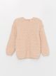 Crew Neck Patterned Baby Girl Knitwear Sweater