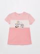 Crew Neck Printed Short Sleeve Girl T-shirt