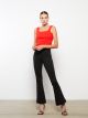 Normal Waist Tight Fit Flared Women's Trousers