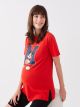 Crew Neck Mickey Mouse Printed Short Sleeve Maternity T-shirt