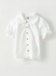 Bebe Collar Short Sleeve Basic Baby Girl Shirt