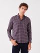 Regular Fit Long Sleeve Plaid Men's Shirt