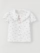 Bebe Collar Short Sleeve Printed Baby Girl Shirt