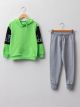 Hooded Printed Long Sleeve Boy Sweatshirt and Sweatpants