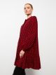 Crew Neck Plaid Long Sleeve Women's Tunic