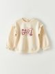 Crew Neck Long Sleeve Printed Baby Girl Sweatshirt