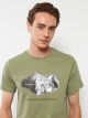 Crew Neck Short Sleeve Printed Combed Cotton Men's T-shirt