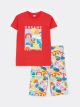 Crew Neck Printed Short Sleeve Girls T-Shirt and Tights