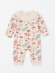 Bebe Collar Long Sleeve Patterned Baby Girl Jumpsuit