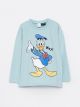 Crew Neck Long Sleeve Donald Duck Printed Baby Boy T-Shirt