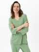 V-Neck Plain Women's Pajamas Set