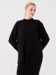 Half Turtleneck Plain Long Sleeve Oversize Women's Knitwear Sweater