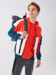 Hooded Long Sleeve Color Block Men's Sports Cardigan