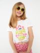 Crew Neck Printed Short Sleeve Girl T-shirt