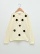 Crew Neck Patterned Long Sleeve Girl Tricot Sweater