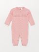 Crew Neck Patterned Baby Girl Knitwear Jumpsuit 2-Pack