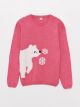 Crew Neck Patterned Long Sleeve Girl Tricot Sweater