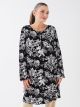 Tie Collar Floral Long Sleeve Women's Tunic