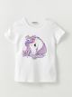 Crew Neck Printed Short Sleeve Cotton Girl T-shirt