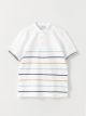 Grandad Collar Striped Short Sleeve Boy T-Shirt