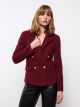 Front Button Closure Long Sleeve Women's Blazer Jacket