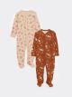 V Neck Long Sleeve Printed Baby Boy Jumpsuit 2-Pack