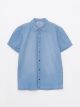 Basic Short Sleeve Boy Jean Shirt