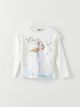 Crew Neck Elsa Printed Long Sleeve Cotton Girl T-shirt