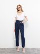 High Waisted Mom Fit Regular Pocket Detailed Women's Rodeo Denim Trousers