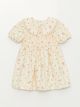 Bebe Collar Short Sleeve Patterned Baby Girl Dress