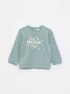 Crew Neck Long Sleeve Printed Baby Girl Sweatshirt