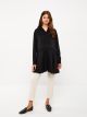 Shirt Neck Patterned Long Sleeve Satin Maternity Tunic