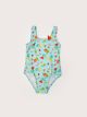 Printed Baby Girl Swimsuit With Flexible Fabric