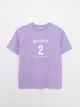 Crew Neck Printed Short Sleeve Cotton Girl T-shirt