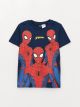 Crew Neck Spiderman Printed Short Sleeve Boy T-Shirt