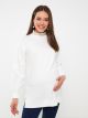 Frilly Stand Up Collar Embroidered Long Sleeve Women's Tunic