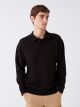 Polo Neck Long Sleeve Men's Sweatshirt