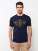 Crew Neck Short Sleeve Printed Combed Cotton Men's T-shirt