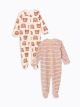 V Neck Long Sleeve Printed Baby Boy Jumpsuit 2-Pack