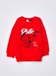 Crew Neck Long Sleeve Pluto Printed Baby Boy Sweatshirt