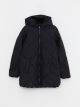 Hooded Quilted Patterned Girl Coat