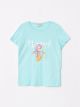 Crew Neck Printed Short Sleeve Cotton Girl T-shirt