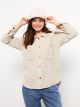 Front Button Closure Self Patterned Long Sleeve Women's Shirt Jacket