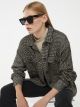 Buttoned Patterned Long Sleeve Tweed Women's Shirt Jacket