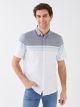 Regular Fit Short Sleeve Striped Men's Shirt