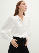 Front Button Closure Straight Long Sleeve Viscose Women's Shirt