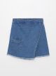 Elastic Waist Girl Jean Short Skirt