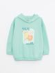 Hooded Printed Long Sleeve Girl Sweatshirt