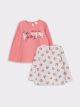 Crew Neck Long Sleeve Printed Baby Girl T-shirt 2-Pack